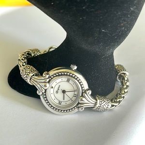 Vintage Brighton Ladies Silver Java WristWatch with Bracelet Band Needs Battery